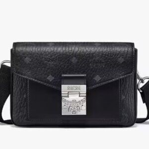 MCM Crossbody Shoulder Bag Millie Crossbody Bag Visetos Belt Bag Black